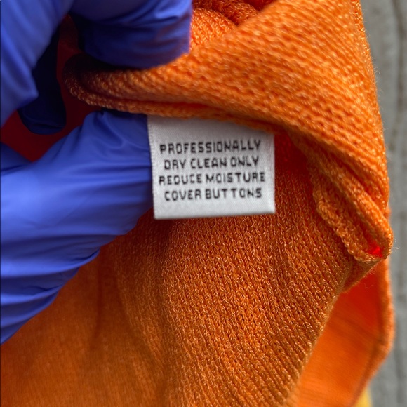 NWT Vintage St. John Marie Gray Santana Knit Jacket Cardigan Wool Orange. - Picture 9 of 14